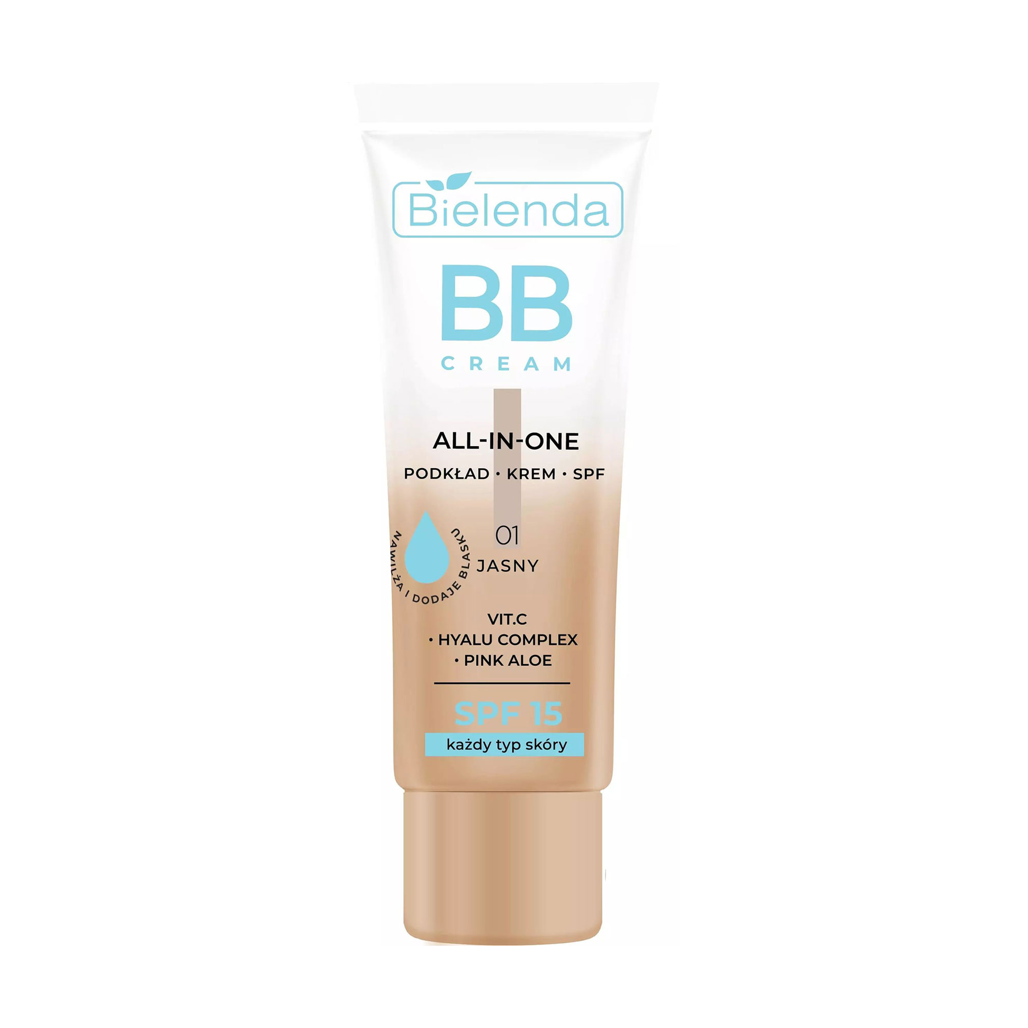 BB-крем для обличчя Bielenda All in One, SPF 15, для всіх типів шкіри, 01 Світлий, 30 г